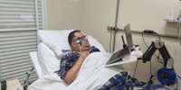 HOSPITALIZED TETRAPLECE 24 YEARS GAILS NEW CHANCE TO STUDY WITH ADAPTED EQUIPMENT AND UNDERTRACTION SCHOOL -