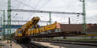 The KIROW crane on a mission in Szombathely, with international participants