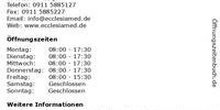 ᐅ Opening times Ecclesia med GmbH | Koenigstorgraben 9 in Nuremberg