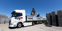 Ab Texel and Noppert Beton use a fully electric truck and crane combination