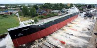 Royal Bodewes launches Third Hybrid Self -Losser for Aasen Shipping in Water |